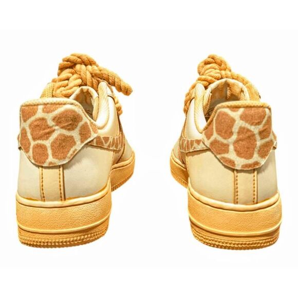 NIKE Air Force 1 Low Custom Orange Dip Dye Rope Lace Sneakers Size 8.5 - Picture 5 of 9